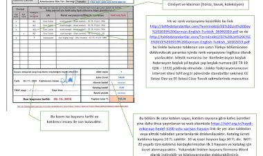 4. TÜRKİYE ULUSAL KÜMES HAYVANLARI GÖSTERİSİ ANKARA 09/12 OCAK 2020  KAYIT LİSTESİ