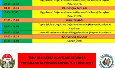 TSHF XI. HAKEM ADAYLARI SEMİNER PROGRAMI