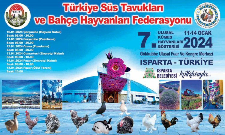 7. Türkiye Ulusal Kümes Hayvanları Gösterisi (Isparta 11 -14.01.2024) Başvurular hakkında bilgilendirme